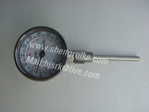 Industrial Adjustable Industrial Bimetal thermometer with 3" dial SS Case