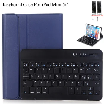 

For iPad Mini 5 2019 Mini 4 Wireless Bluetooth Keyboard Case For iPad Mini 5 Ultra Thin Flip Leather Stand Cover+Stylus
