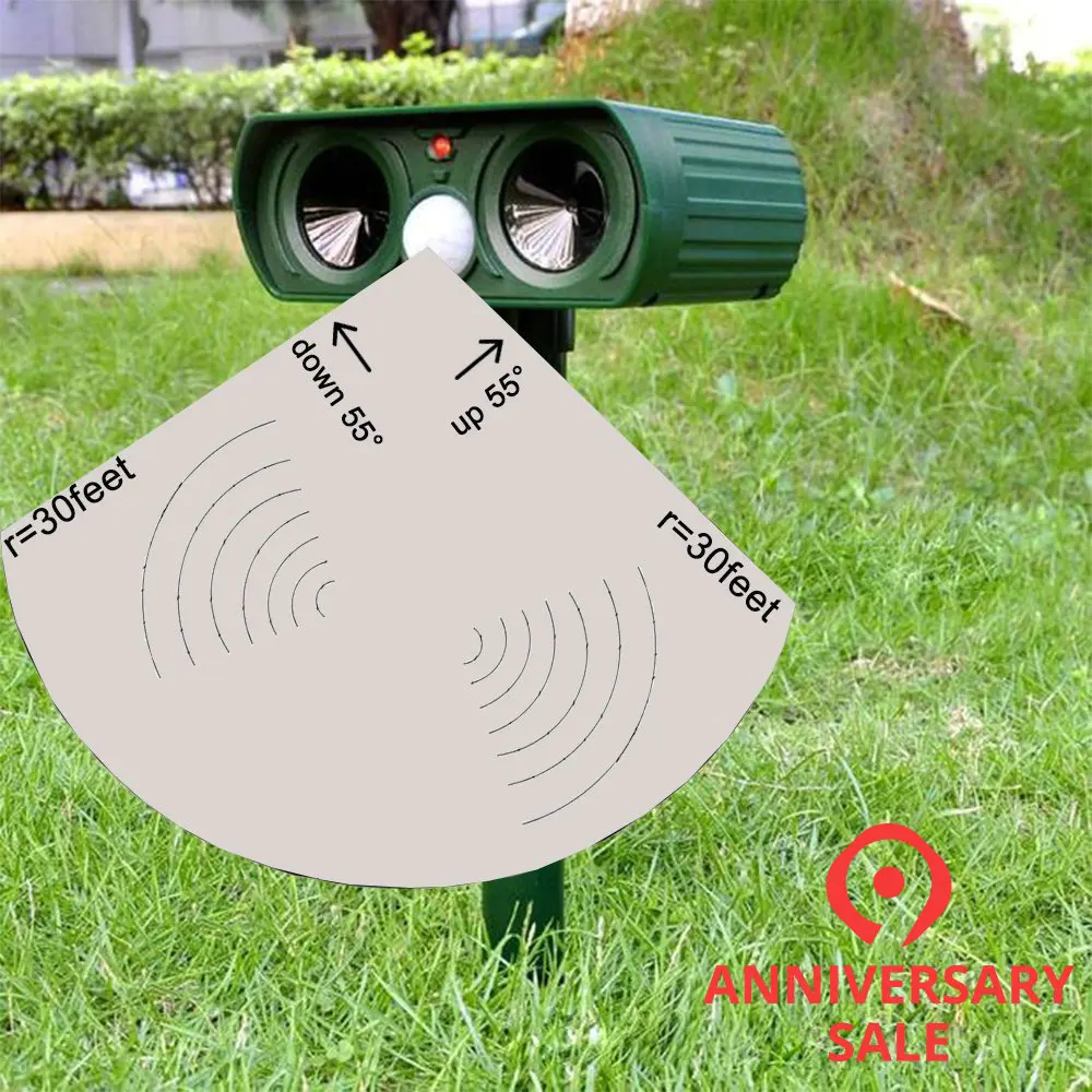 Effective Outdoor Solar Mosquito Mouse Dog Boar Cat Wolf Snake Eagle Drive Alarm Infrared Sensor Ultrasonic Drive LED Flash Stop afbeelding
