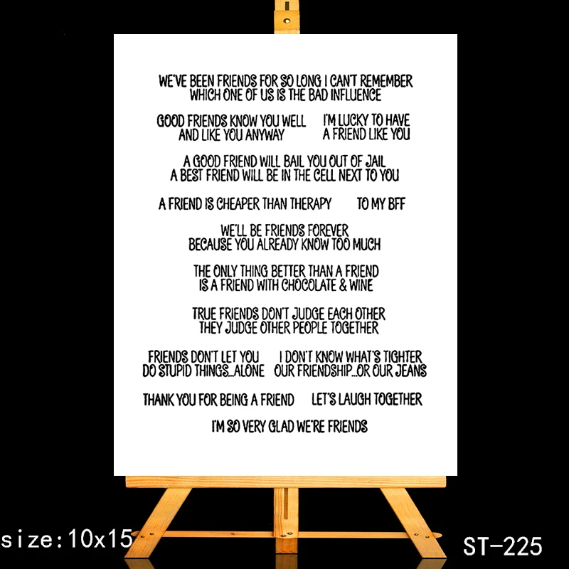 

AZSG Precious Friendship Clear Stamps For DIY Scrapbooking/Card Making/Album Decorative Silicone Stamp Crafts