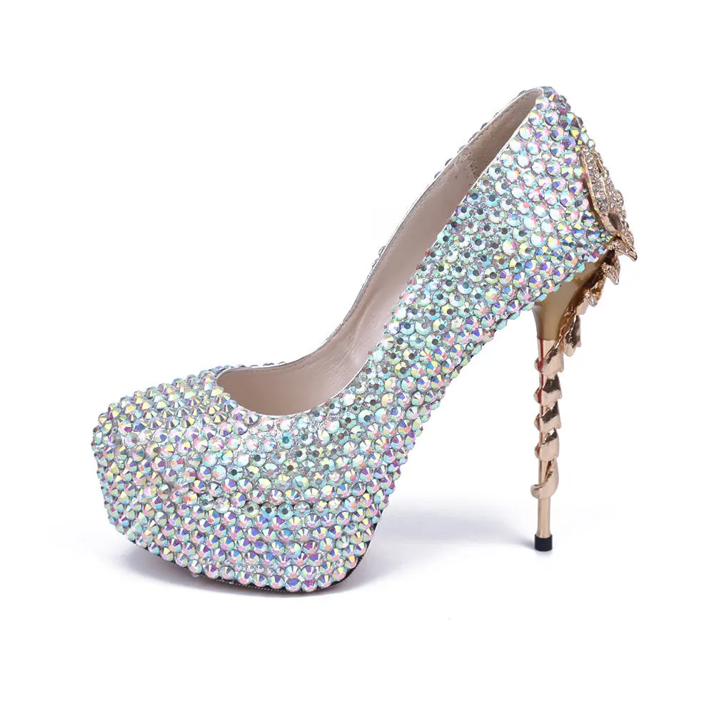 

CMA04124 New Fashion Color Diamond Scorpions Fish-mouthed Women's Shoes Ultra-high Heels Night Club Water Proof Pumps