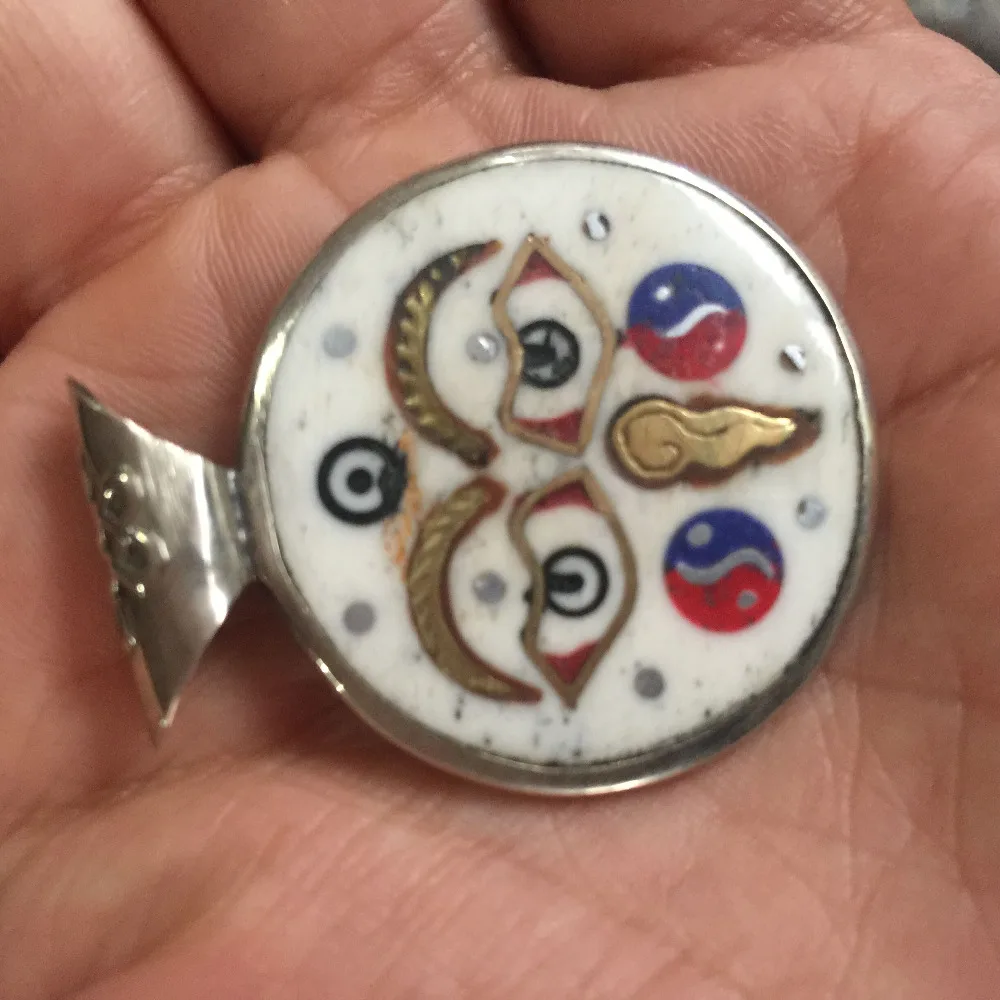 

Natural Rare tibet silver Smile face luck Pendants Free shipping