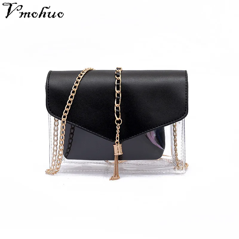 

VMOHUO Transparent Women Messenger Chain Shoulder Bags Set Small Casual Laser Holographic Crossbody Handbags bolsas feminina