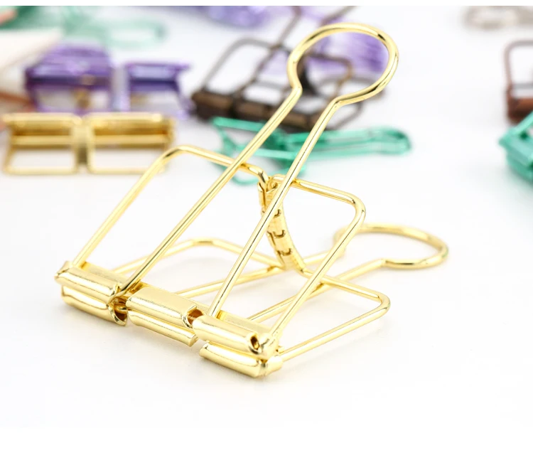 Mr Paper 8 Colors 3 Sizes Ins Colors Gold Sliver Rose Green Purple Binder Clips Large Medium Small Office Study Binder Clips