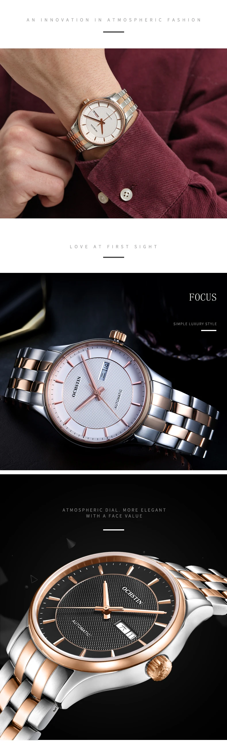 OCHSTIN Топ Luxe бренд 2019 пара влюбленных автоматические механические часы пара тренд мужчины и женщины подарок наручные часы для пар