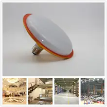 HobbyLane E27 LED 3 Defenses Flying Saucer Light Night Lamp with Golden Shell White Light Decoration Corn Bulb Chandelier