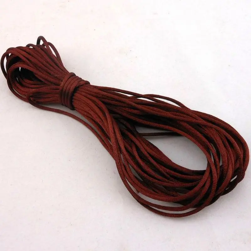 10 м/комплект 2 мм смешанный цвет нейлон черный атлас китайский узел шелковистый шнур макраме Бисер Плетеный Шамбала нить - Цвет: Темно-бордовый
