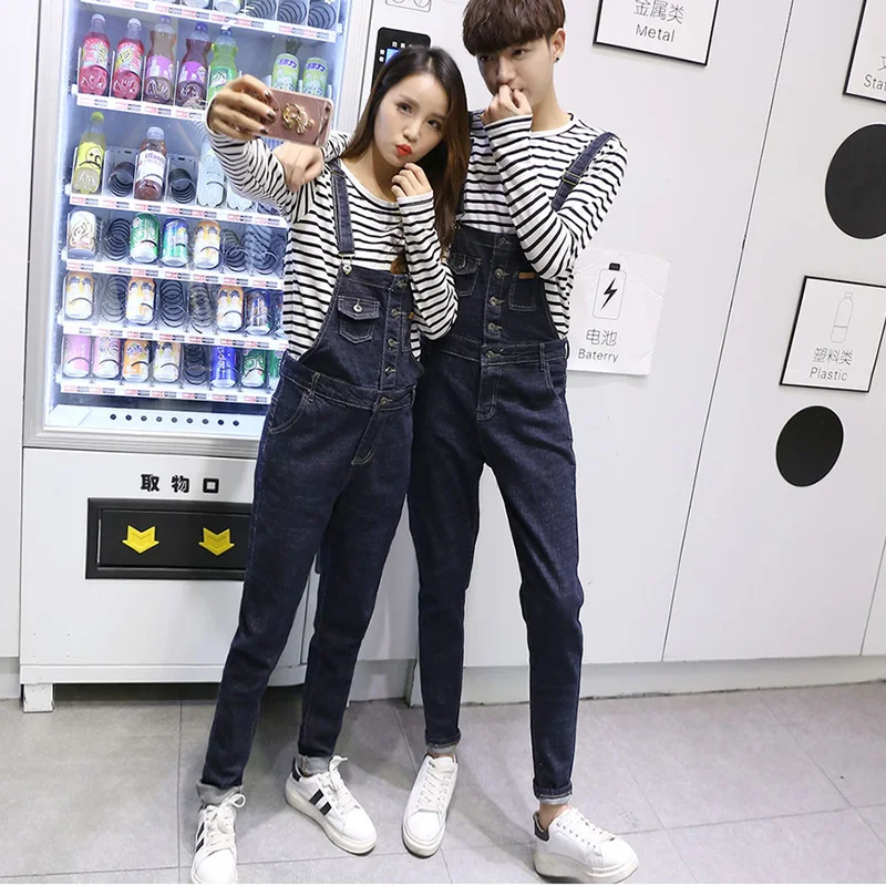 Hot Couple Denim Jumpsuit Mens Slim 
