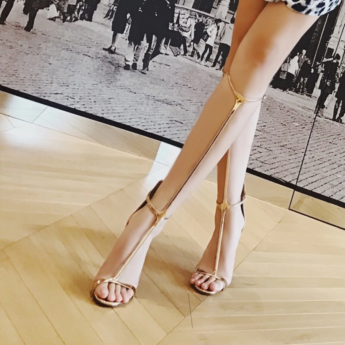 

Fashion Sexy Open toe Rome Style Shoes Women Sandals in Solid Color Big Size 42,43,44,45 Super High Heel Summer Female Shoe