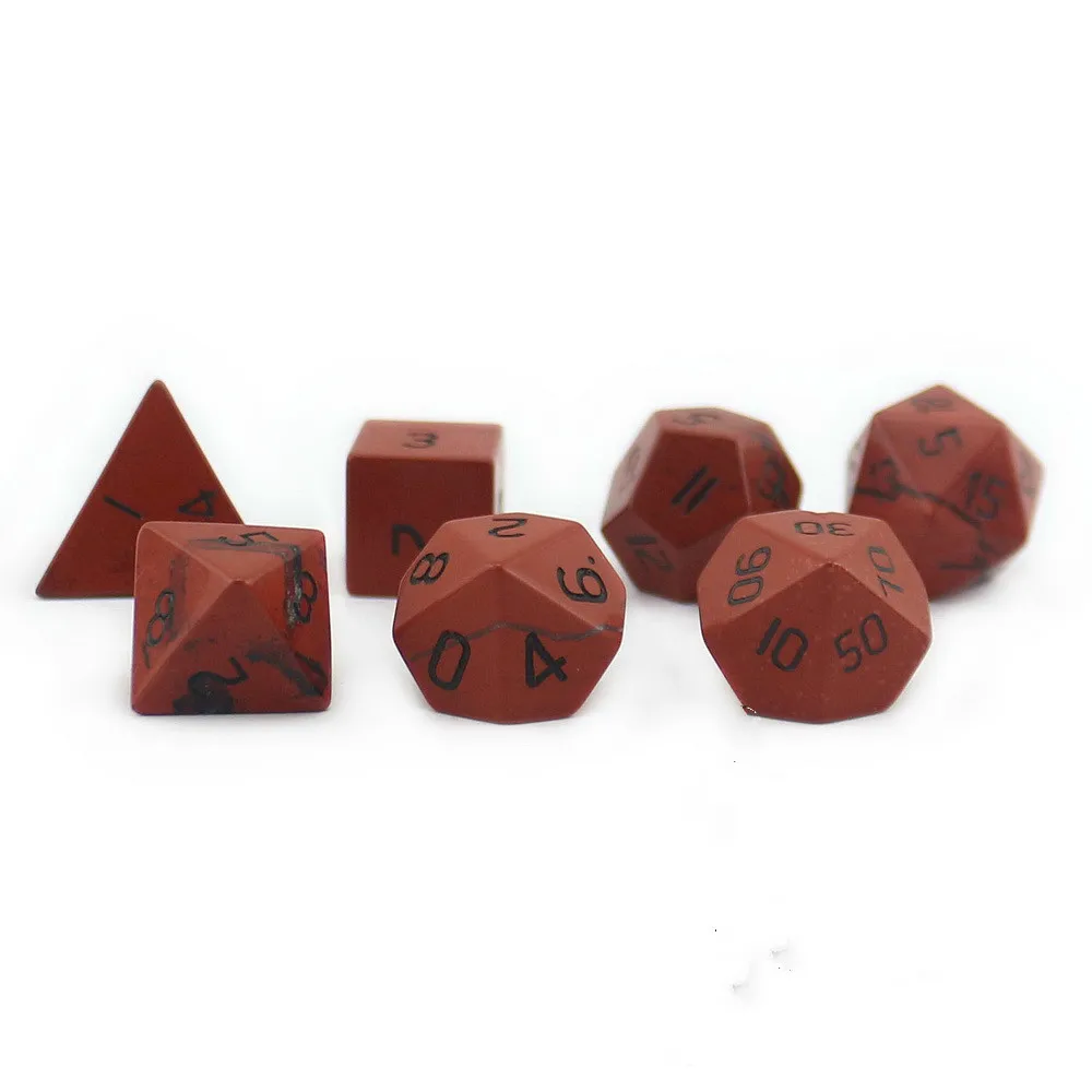 

2018 Foreign Trade New Products Dragon and Dungeon D20 System Natural Redstone Multifaceted Digital Dice 7pcs