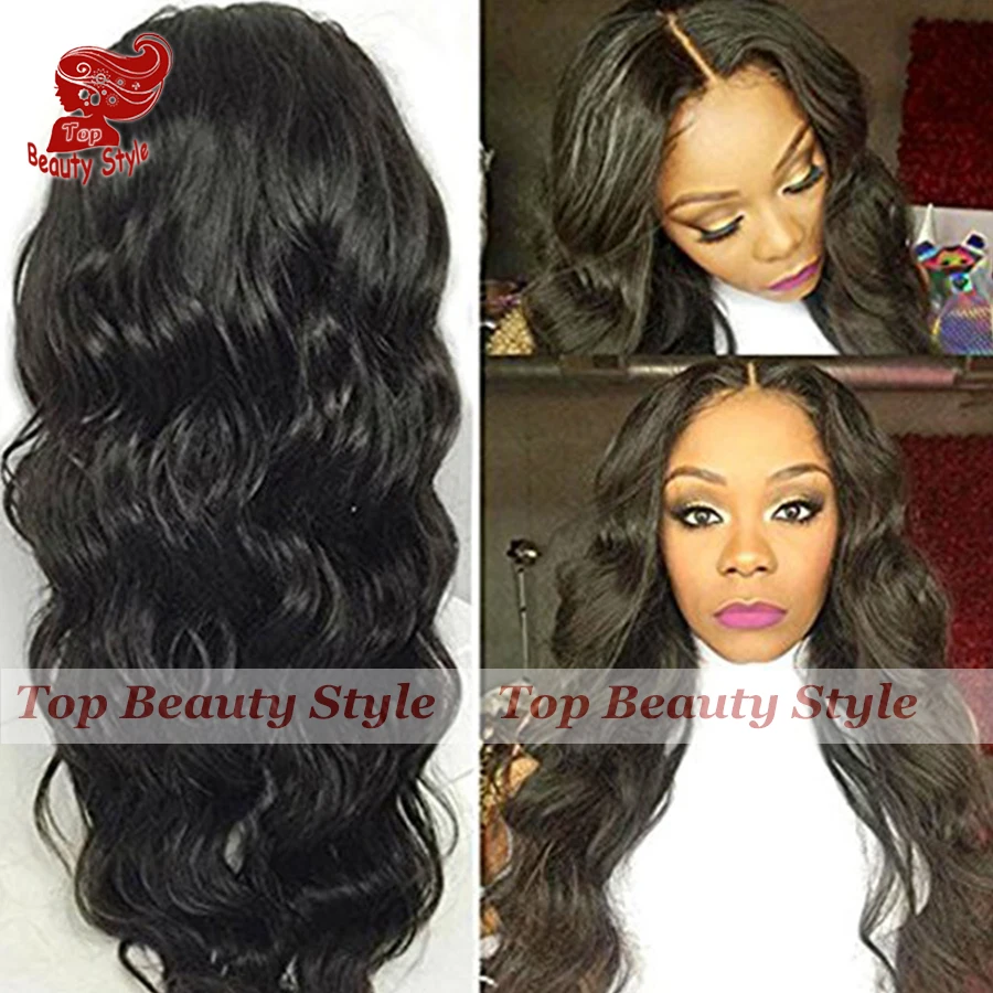 

Thick 180 Density Body Wave Synthetic Lace Front Wig Long Black Hair African American Synthetic Wigs for Black Women