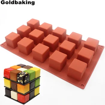 

Silicone 3D Cube Mold Ice Cube Tray 15 Cups 3.5*3.5*3.5cm Cube Chocolate Mould