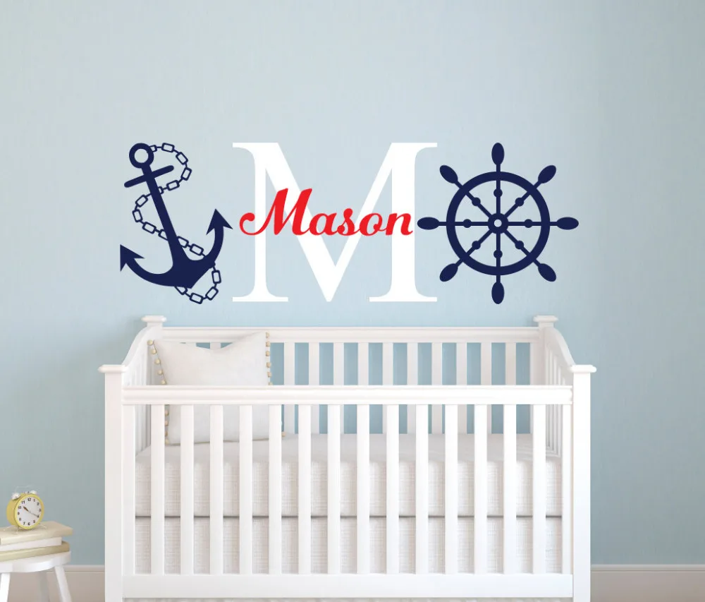 Customize Name Nautical Name Wall Decal Personalized Name Huge Wall
