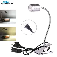 LED table desk lamp EU US Plug with Clip 3W 5W Flexible LED Reading lights Book Lamp 360 degree adjustment AC85-265V 1