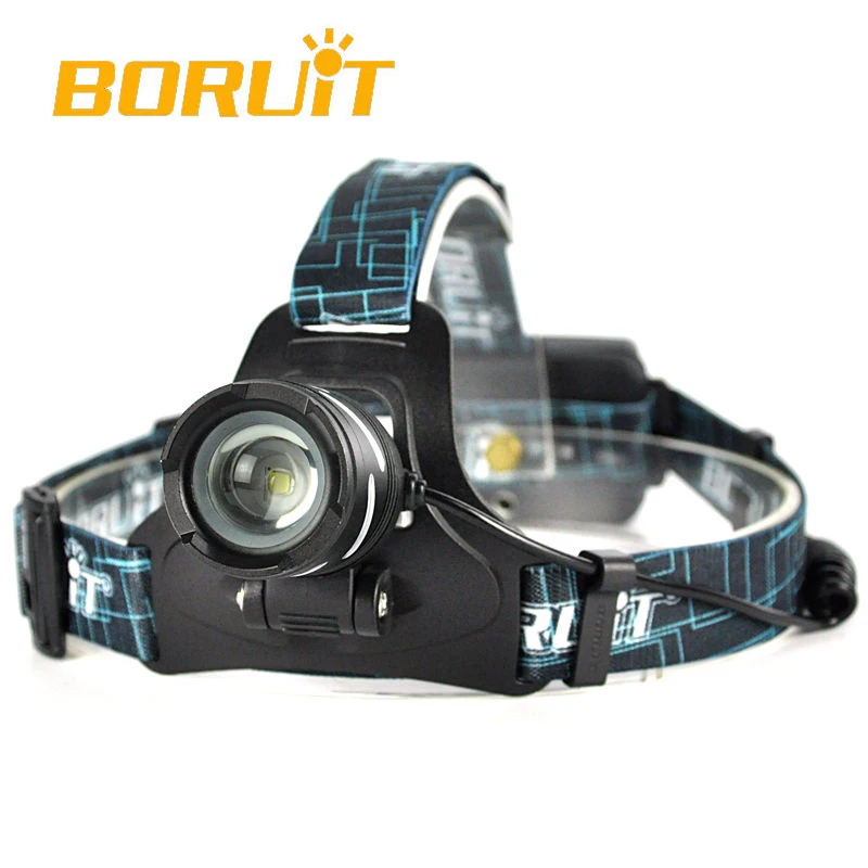 Налобный фонарь BORUiT Zoomable B9 светодиодный XP G2 R5 3 режима перезаряжаемый SOS свистки