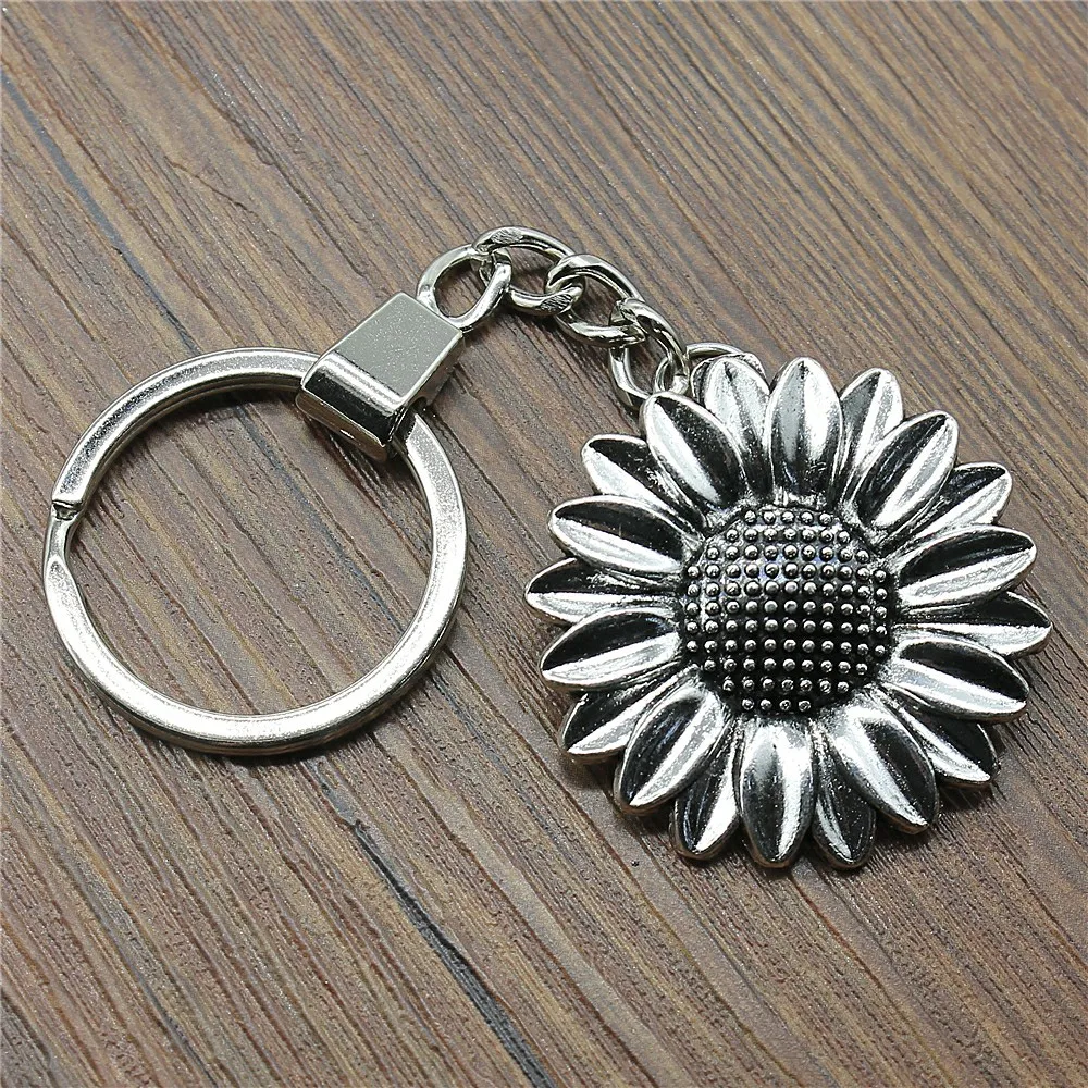 WYSIWYG 37mm Sunflower Keyring, Fashion Handmade Keychain Gift For