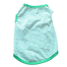 Щенок весной и летом футболку, ПЭТ в полоску футболка с короткими рукавами для малых и средних собак