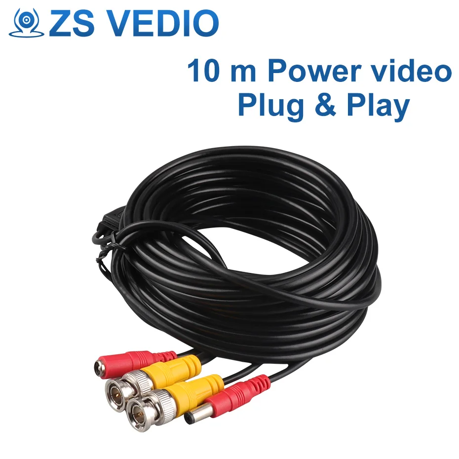 ZSVEDIO камеры наблюдения аксессуары кабель 10 м мощность видео Plug and Play для CCTV