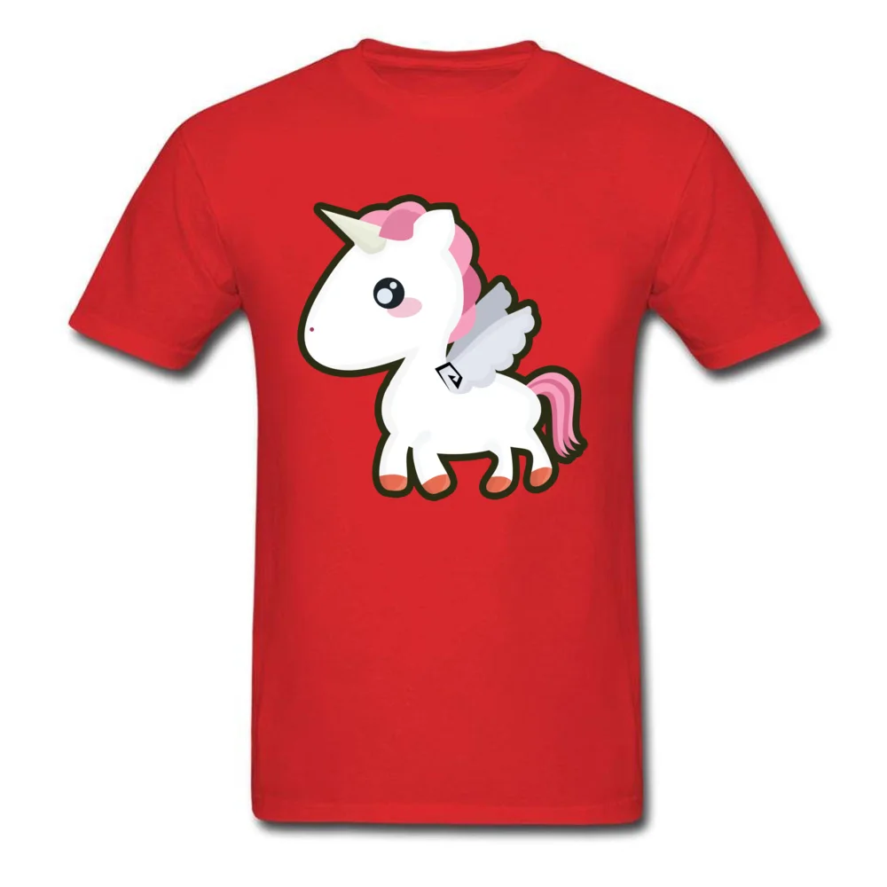 

Family Men Tshirt Kawaii Unicorn Unique T-Shirts O Neck 100% Cotton T Shirts Short Sleeve Summer Autumn Tops & Tees Red Clothing