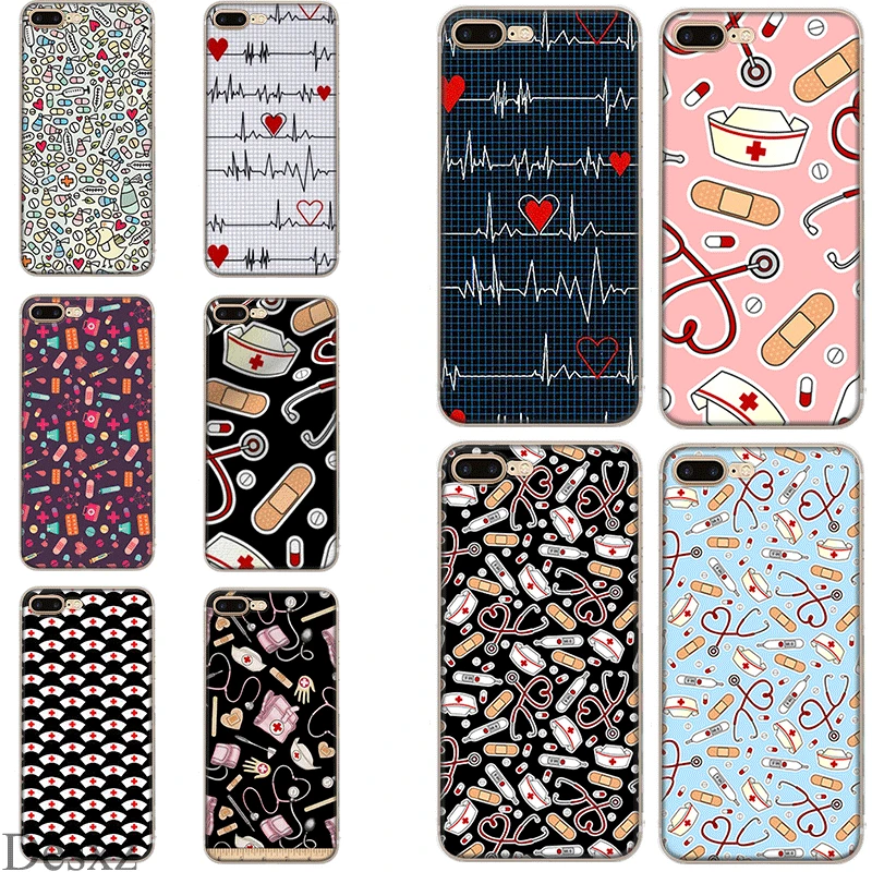 

Mobile Phone Case for iPhone 7 8 Plus iPhone 11 Pro XR X XS Max 5 5s SE 6 6s Cover Nurse Medical Medicine Health Heart Bag
