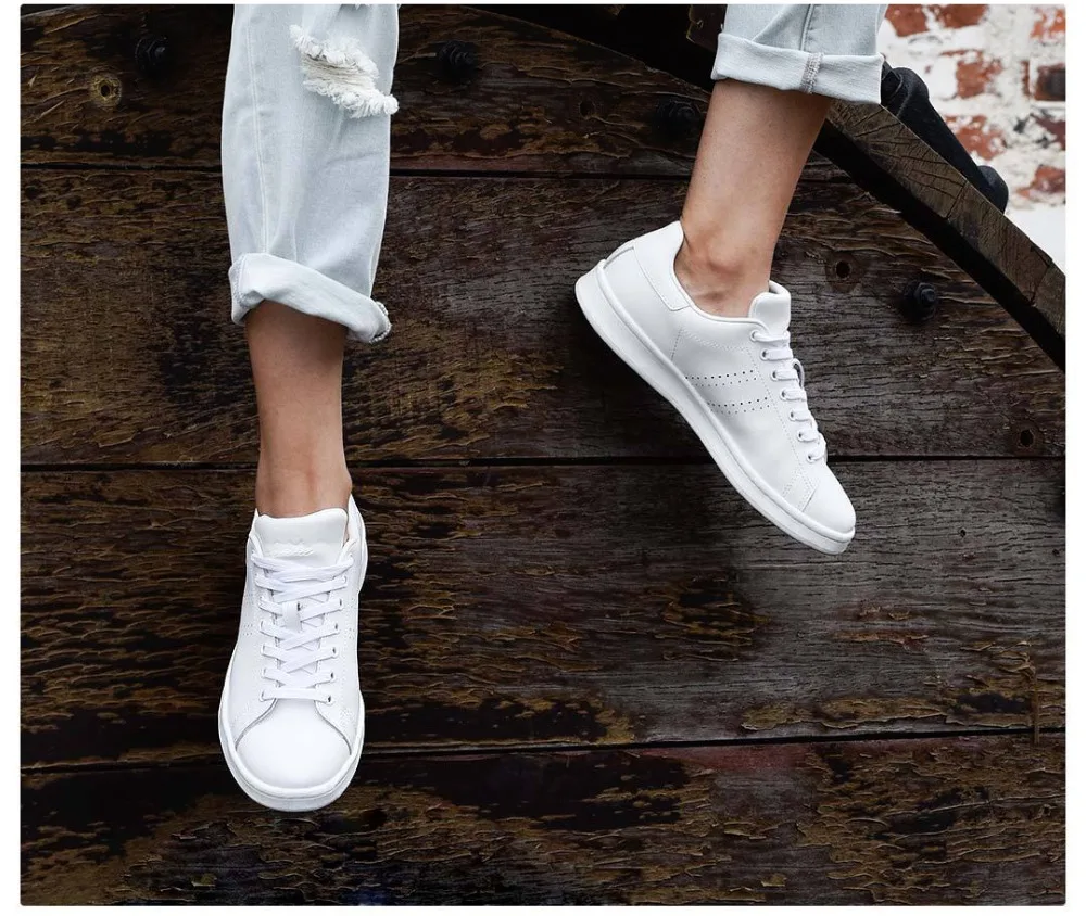 Xiaomi Youpin Freetie/Классическая обувь; кожаные черные туфли на плоской подошве со шнуровкой; белые женские туфли на шнурках для скейтборда