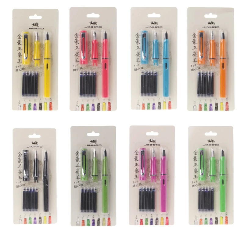 

Jinhao 599 8 Colors 5pcs ink Blue and 2pcs Medium Fine Nib Fountain Pen New W15