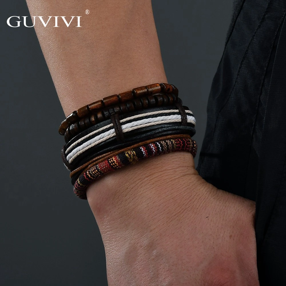 

Bohemian Wooden Beads Rope Friendship Bracelets for Men Cotton Handmade Charm Bracelet Bangles Ethnic Jewelry Gifts Bijoux Homme