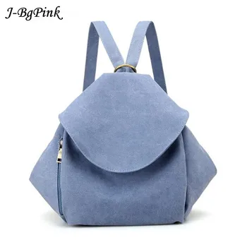 

Korean StyleDenim Canvas Backpack Female School Backpack Simple Vintage Matte Polished Design Rucksack Women Bag 2018