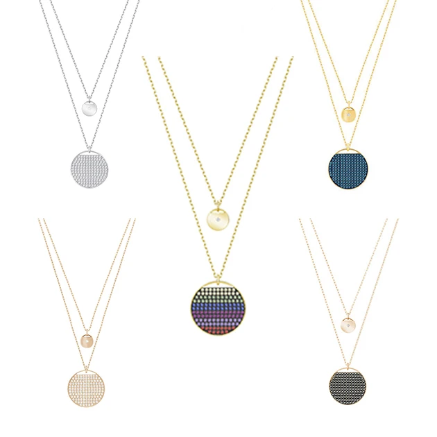 

SERVICE YOU Fashion 100% Sterling Silver Original 1:1 High Quality Tennis Row Double Necklace Women Jewelry Free Mail