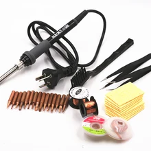 SZBFT 220 в 60 Вт Электрический паяльник с медным наконечником стенд припой провод насос Пинцет паяльник фитиль ремонтный набор инструментов