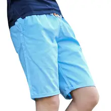 Мужские свободные шорты до колена с завязками из хлопка, большие размеры, большие размеры, мужские летние шорты черного и синего цвета SAN0