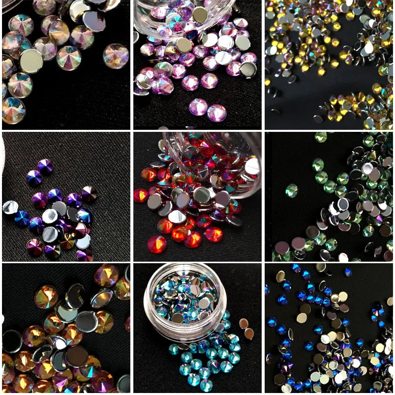 

100 pcs/pack 4MM Star AB Rhinestones Tip Beauty Nail Art Decorations DIY Drilling