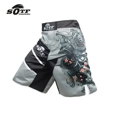 SUOTF MMA Fighting Glory красный и черный спортивный фитнес дышащий Тигр Муай Тай боксерские шорты Одежда для бокса шорты mma - Цвет: black