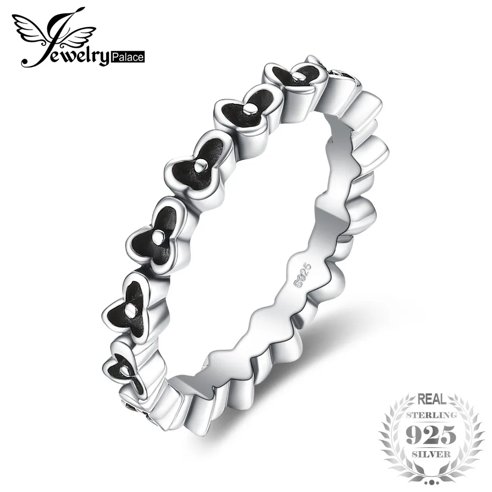 JewelryPalace Vintage 925 Sterling Silver Flower Stackable Ring Beautiful Gifts For Mother And Daughter New Hot Sale