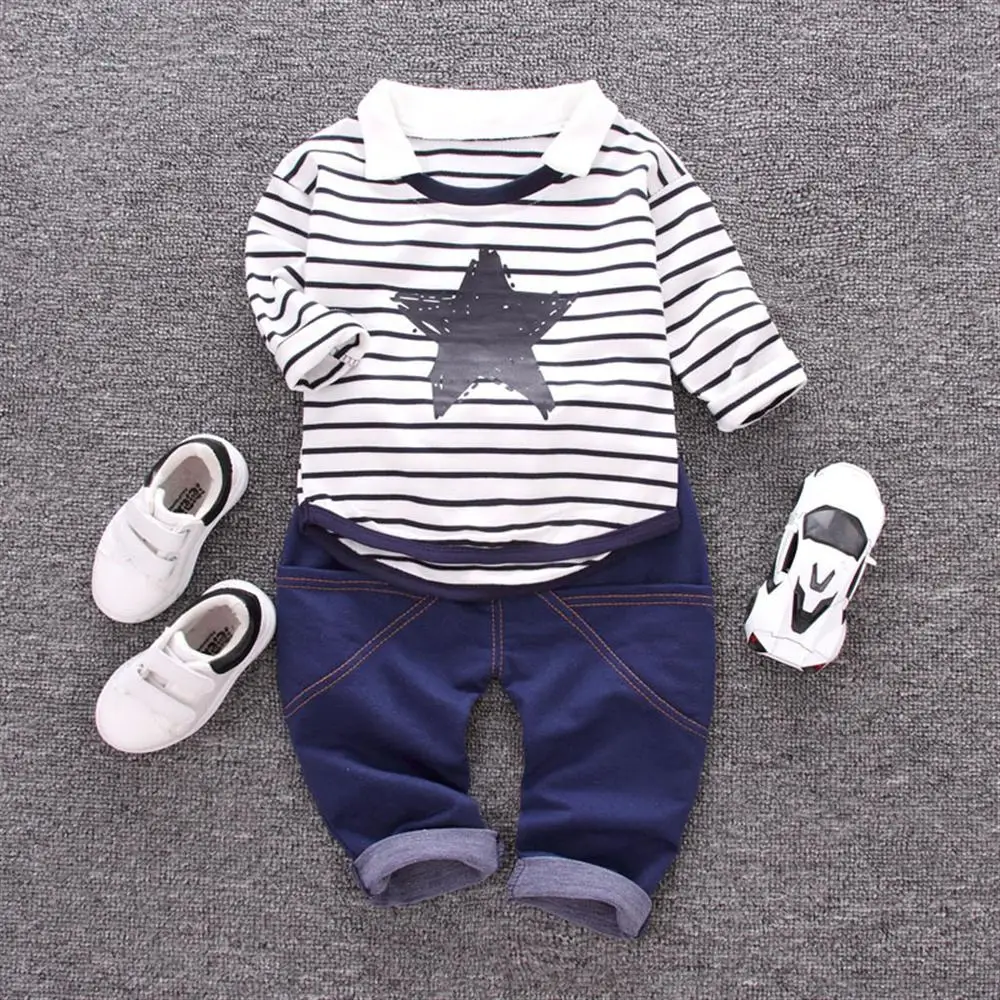 

Boys Clothes New Year Kids Suits for Boys Striped Star Long Sleeve Shirts Pants Casual Children Clothing Set Toddler Costume