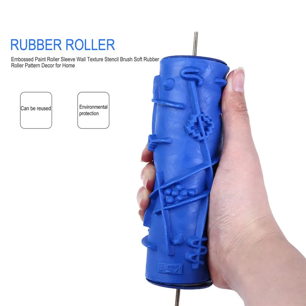

Creative Line Pattern Paint Roller Sleeve Wall Texture Stencil Brush Soft Rubber Roller Pattern Decor For Home Decoration
