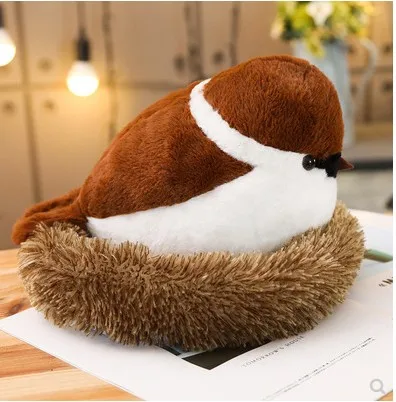 2019 newest Sparrow  Simulated Animal stuffed  Plush toy for  Kids Birthday Gift