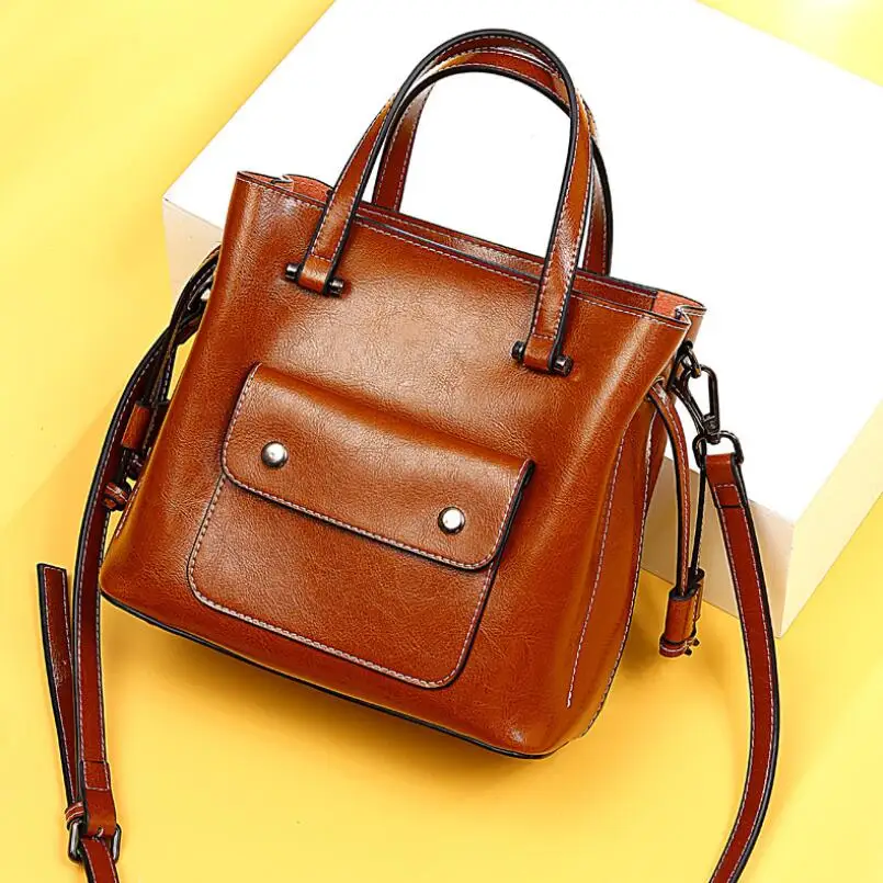 

FoxTail & Lily Ladies Genuine Real Leather Handbag Famous Designer Crossbody Bags Women Casual Tote Shoulder Bag Large Capacity