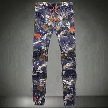 M-5XL Горячая Весна для мужчин новая мода печатных девять разделение средства ухода за кожей стоп повседневные штаны личности большой разм