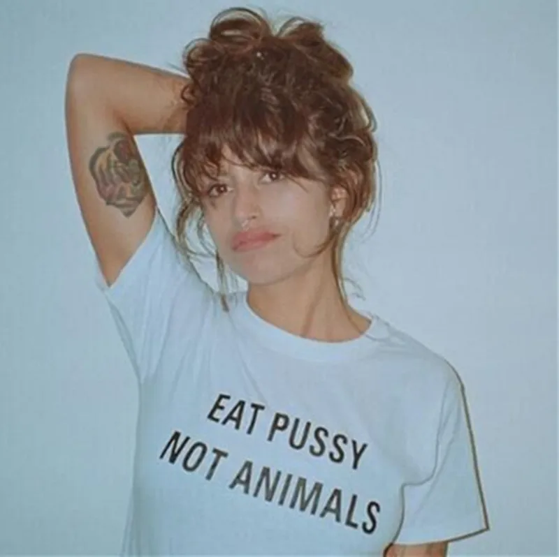 Футболка с принтом Eat Pussy Not animals все цвета футболки Женская графическая футболка