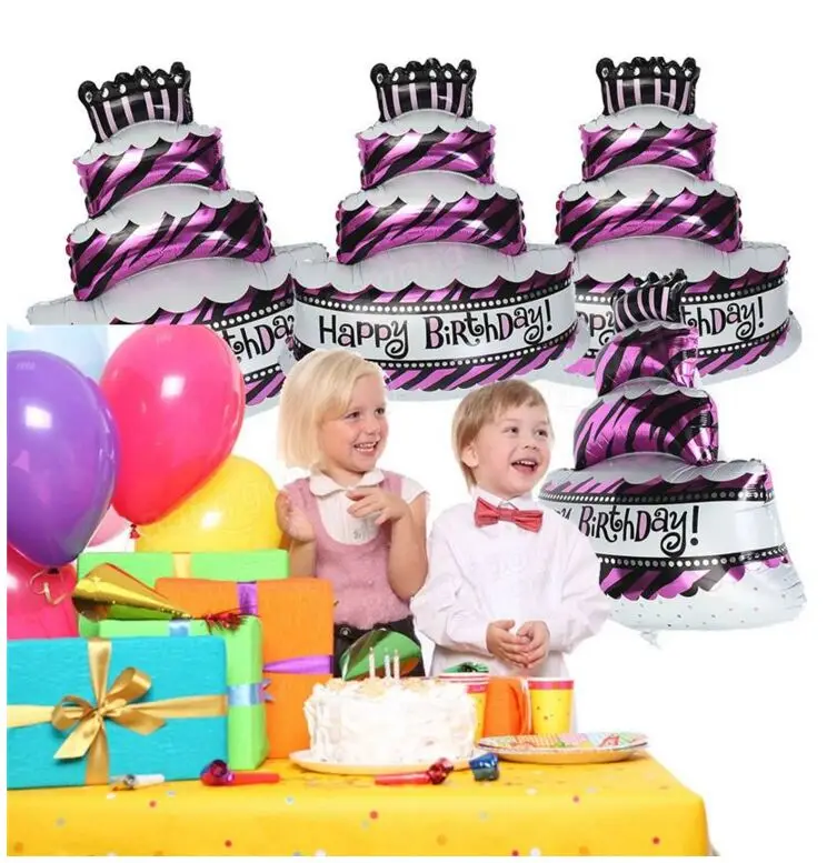 

1pcs 100 X 69 cm happy birthday cake foil balloons children birthday decoration balloon Happy birthday party decoration supplies