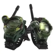 2pcs 7 In 1 Walkie Talkie Watch Camouflage Style Children Toy Kids Electric Strong Clear Range Interphone Kids Interactive Watch
