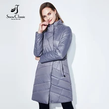 SnowClassic new spring coat women’s long fashion coat thin cotton warm coat short trench coat high-quality European women 2018