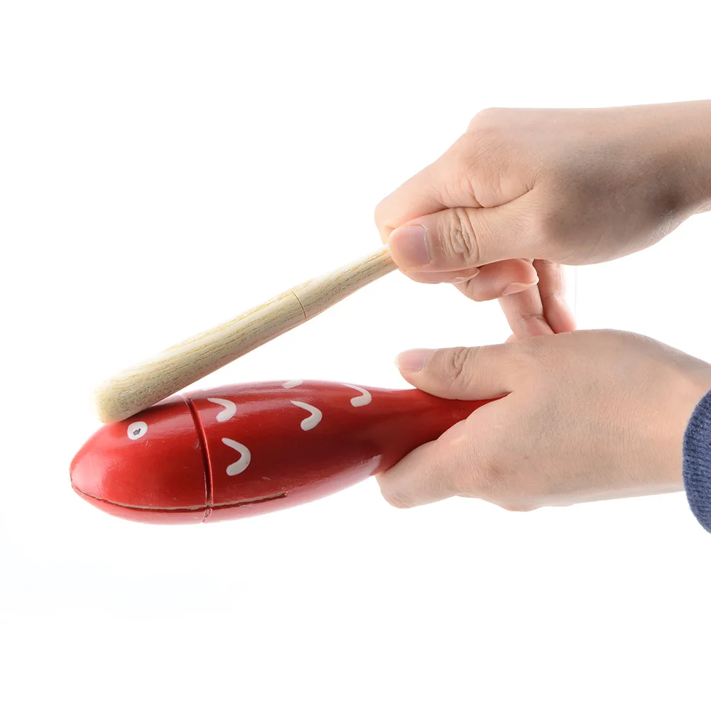 

Wooden Temple Block Teaching Learning Education Tools Chinese Traditional Kids Toys Red Fish Musical Instrument Toys P20