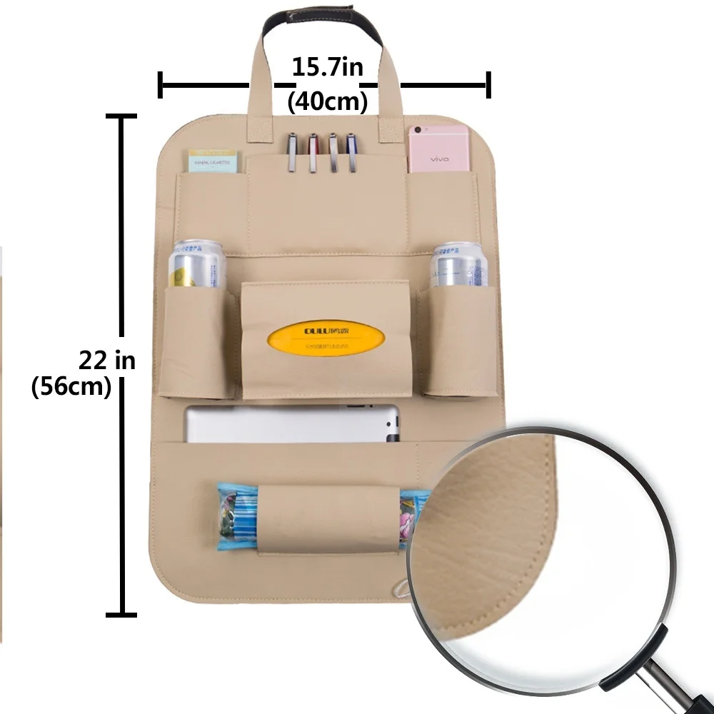 Органайзер для спинки сиденья автомобиля из искусственной кожи и держатель для IPad Mini универсальное использование в качестве органайзера для заднего сиденья автомобиля для хранения детских бутылочек