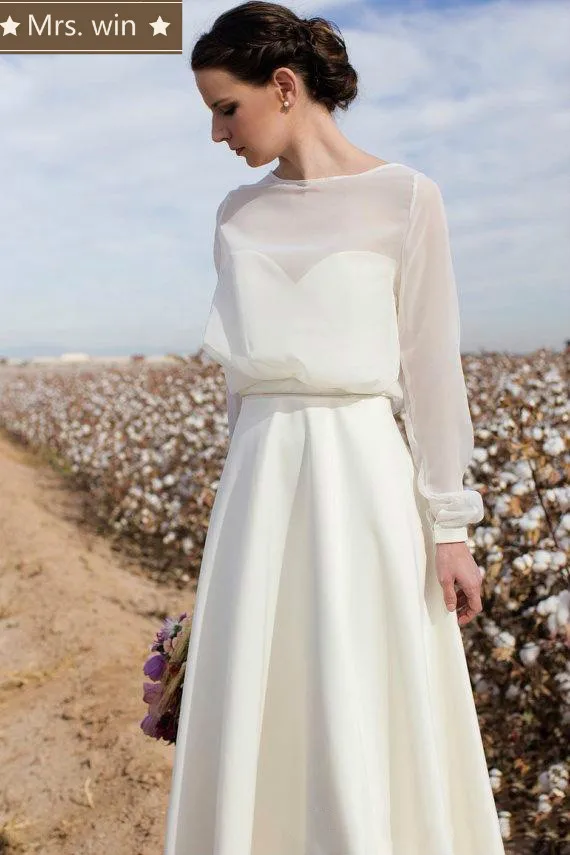 2019 Vintage Maniche Lunghe Abiti Da Sposa Abiti Da Sposa Fatto A Mano di  Stile Della Boemia Sweetheart Satin Abito Da Sposa Al Largo della  Spalla|sleeved wedding|long sleeve weddingbridal gown - AliExpress