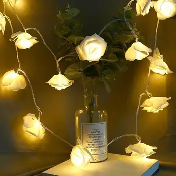 

New Arrival 20LED Rose Flower Fairy String Lights Christmas Holiday String Lights for Valentine Wedding Decoration EU