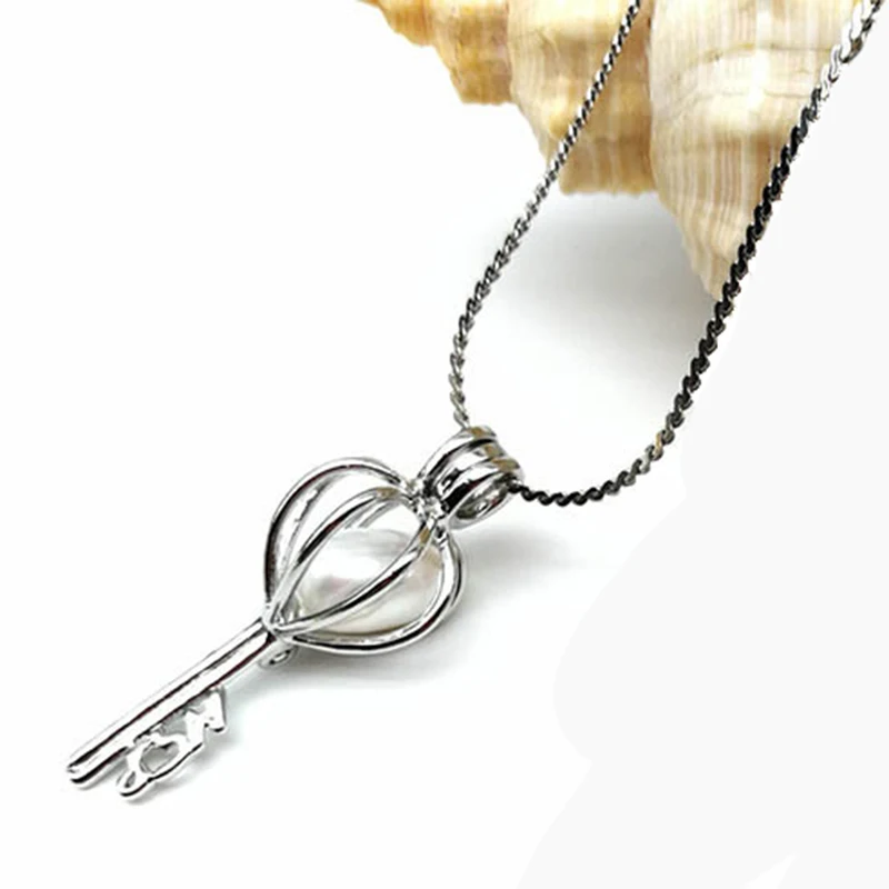 Hongye Wish жемчужное ожерелье сделай сам, клетка держатель натуральный пресноводный жемчуг индивидуальные украшения Oyster для женщин Рождественский подарок - Цвет камня: White