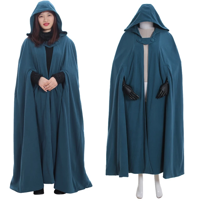 Navy Blue Cape Coat Women's Hooded Cloak Blue Hooded 