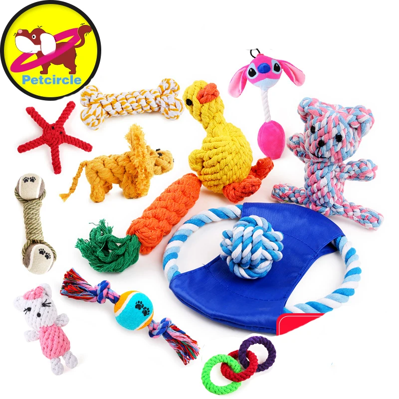 petcircle hot sale knot pet dog toys durable linen knot dog toy for